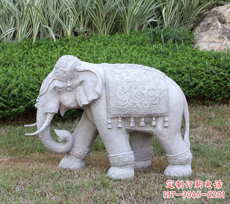 河南中式石雕大象