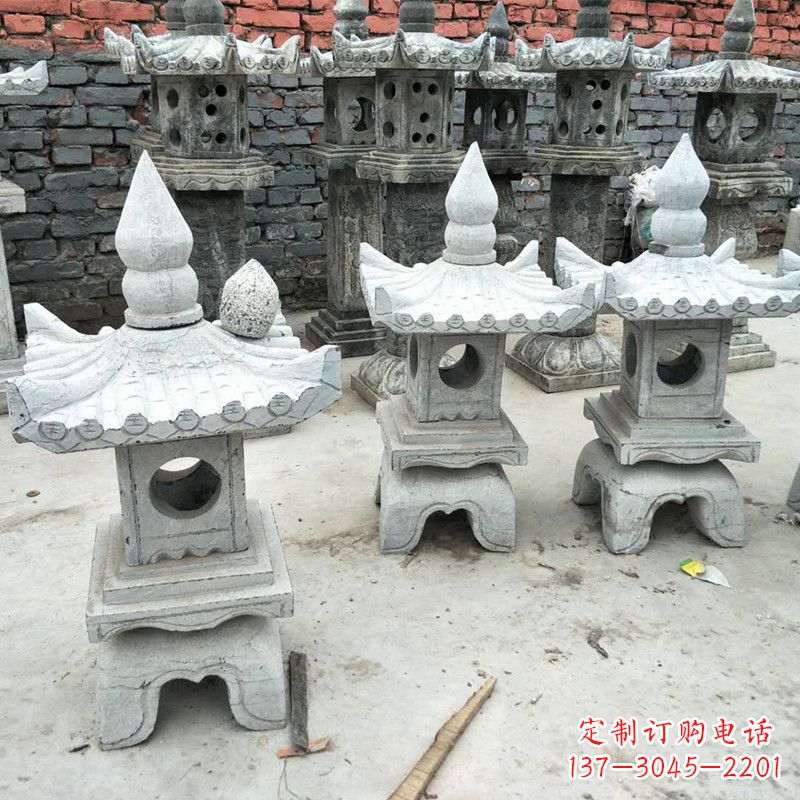 河南中式庭院石雕灯笼