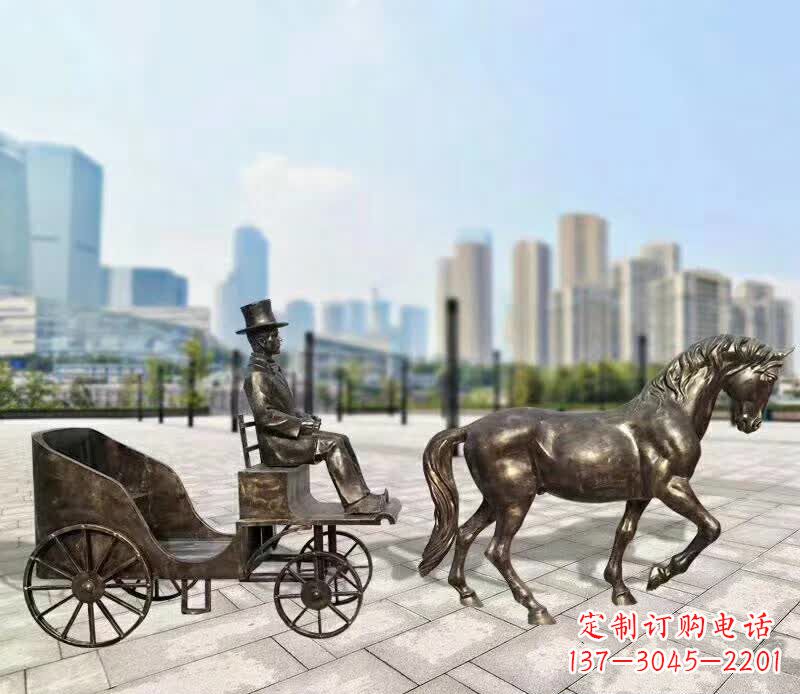 河南铸铜广场马车雕塑