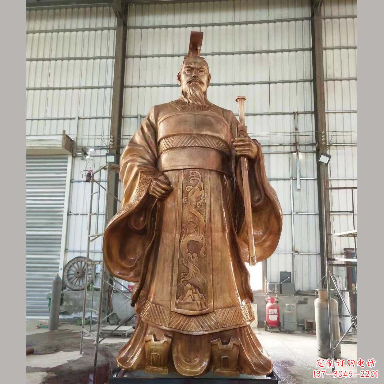 河南铸铜汉武帝雕塑