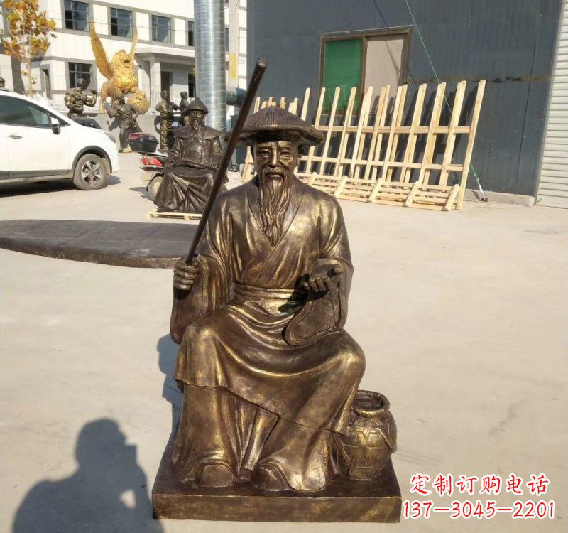 河南铸铜姜太公钓鱼