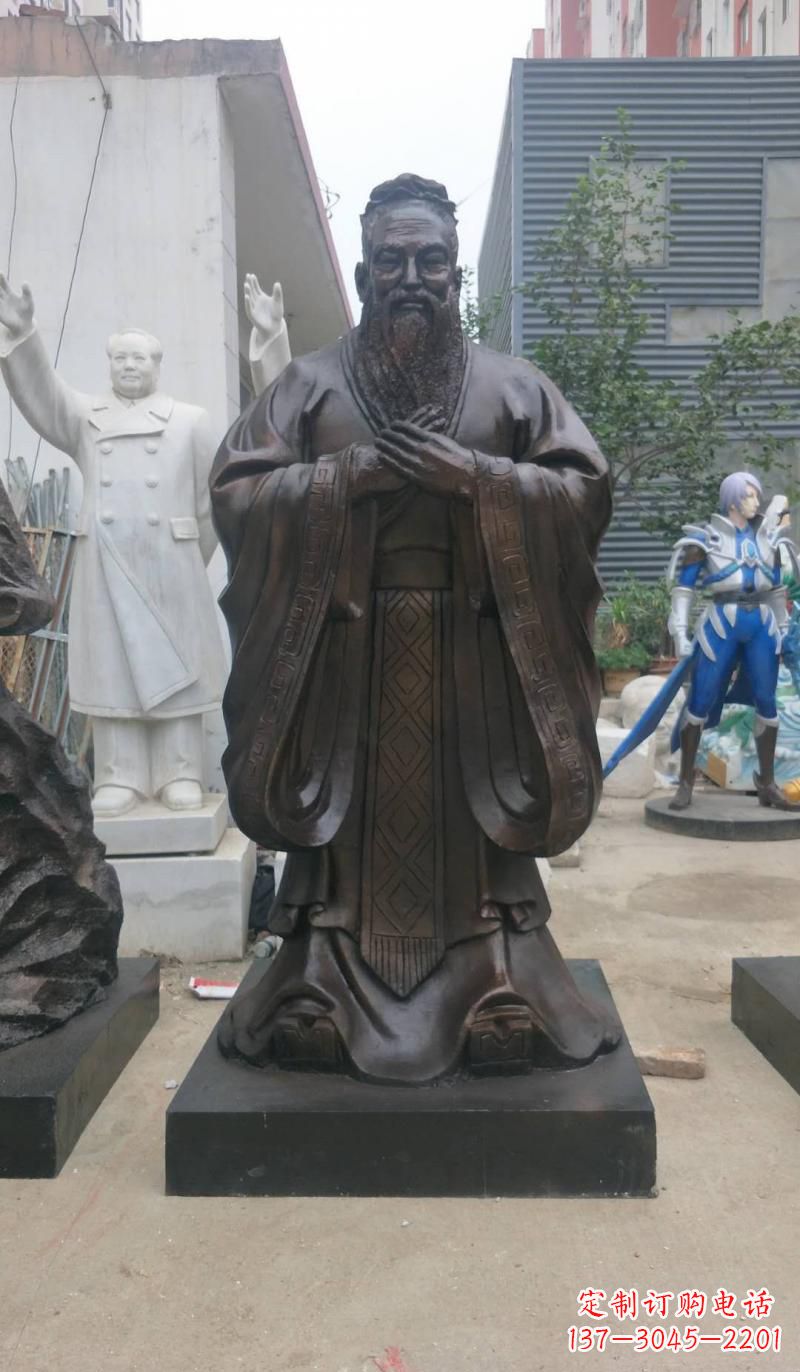 河南铸铜孔子雕塑