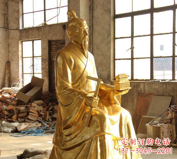 河南铸铜鲁班古代人物铜雕
