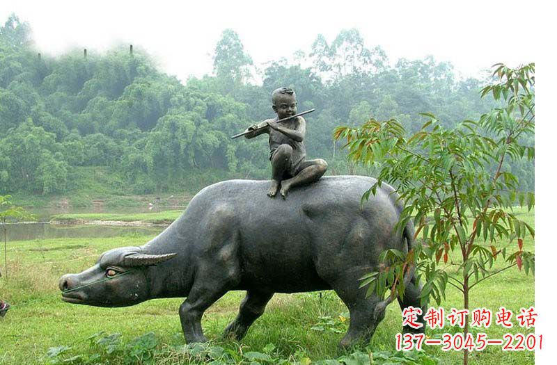 河南铸铜牧童牛