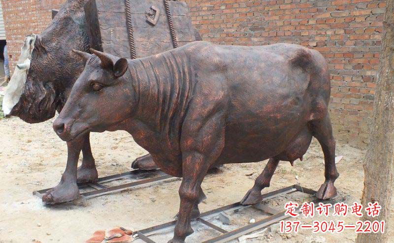 河南铸铜奶牛公园动物铜雕
