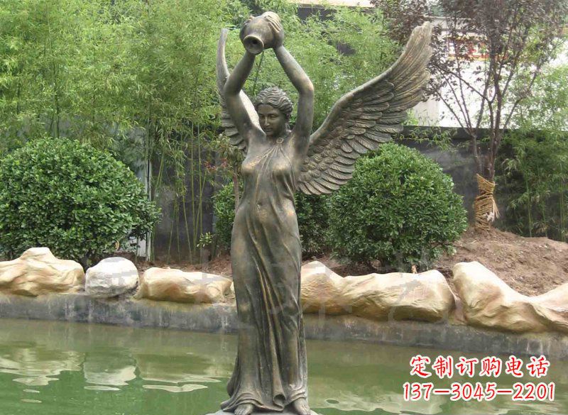 河南铸铜欧式人物喷泉雕塑