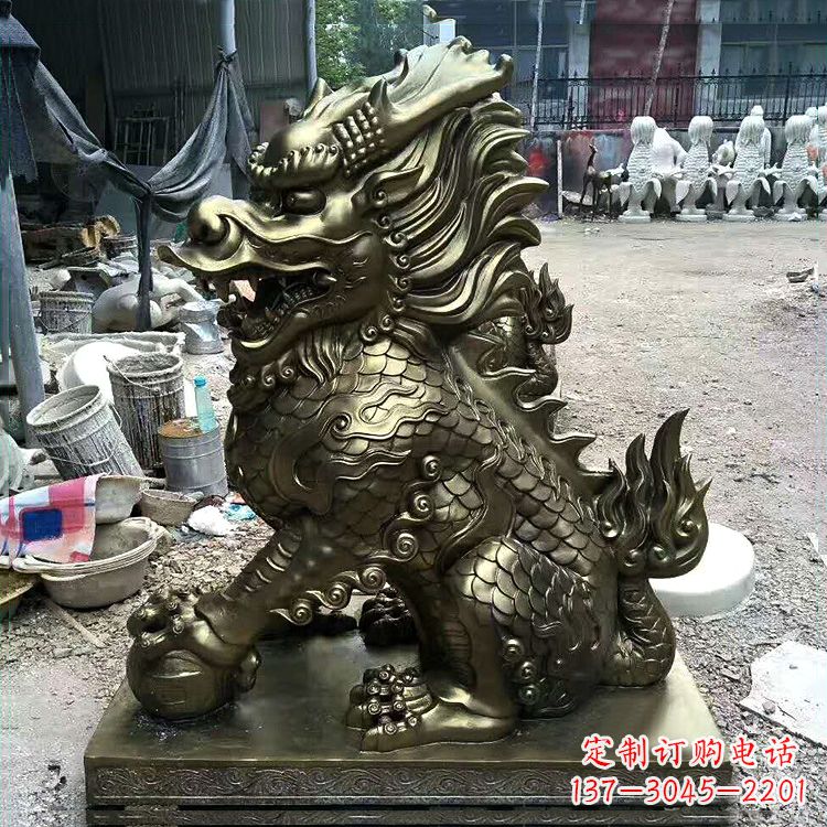 河南铸铜麒麟雕塑