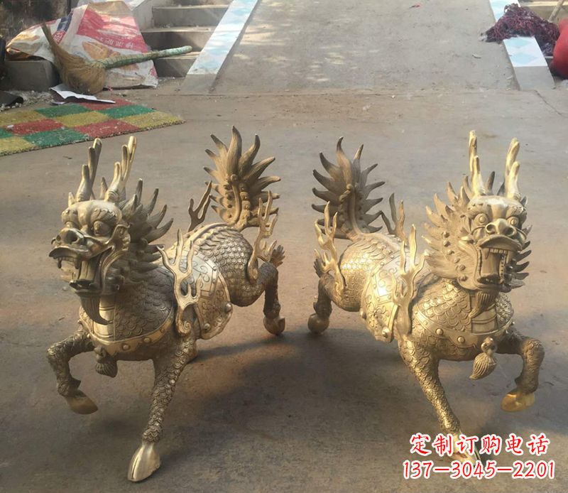 河南铸铜麒麟雕塑 (2)