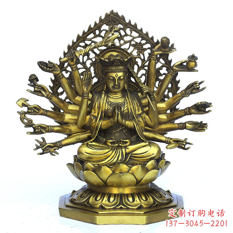河南铸铜千手观音雕塑