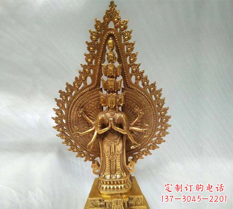 河南铸铜千手观音寺庙佛像