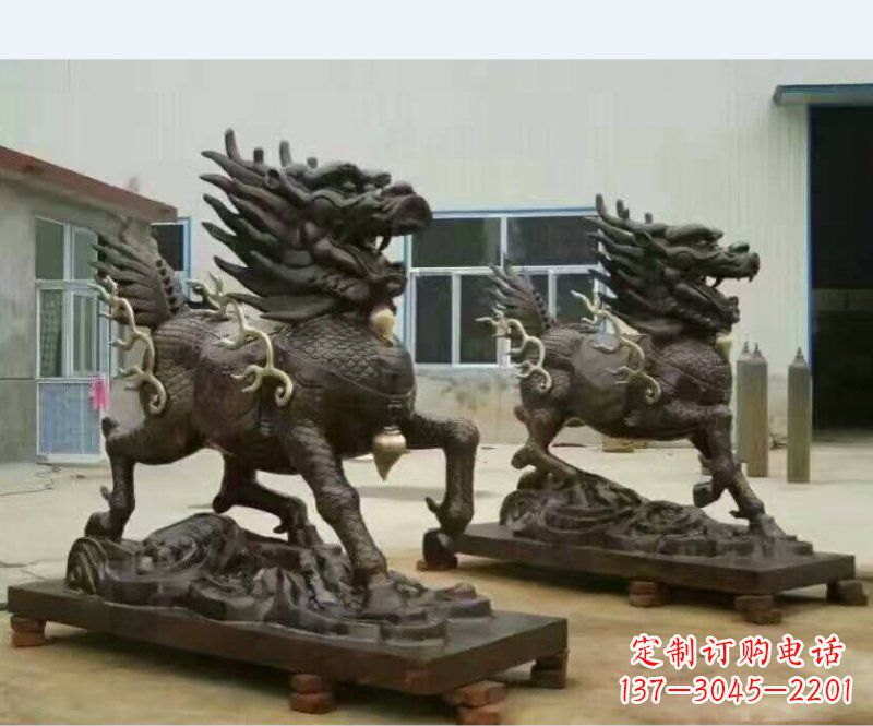 河南铸铜企业麒麟雕塑