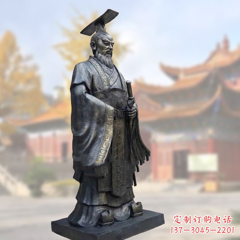 河南铸铜秦始皇铜雕塑像