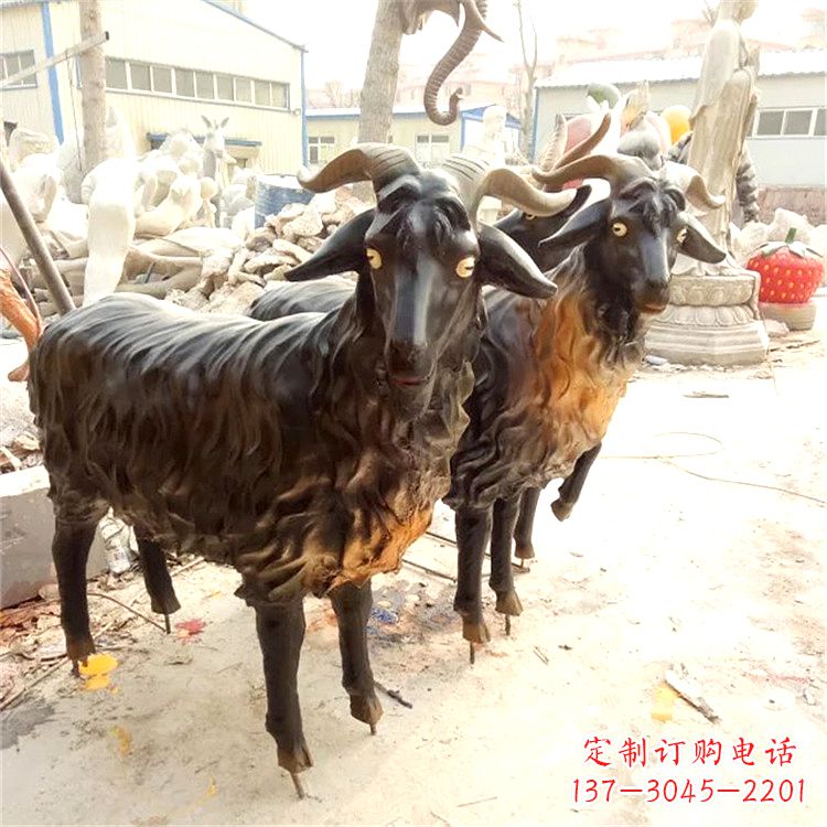 河南铸铜山羊雕塑