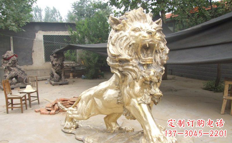 河南铸铜狮子铜雕 (3)