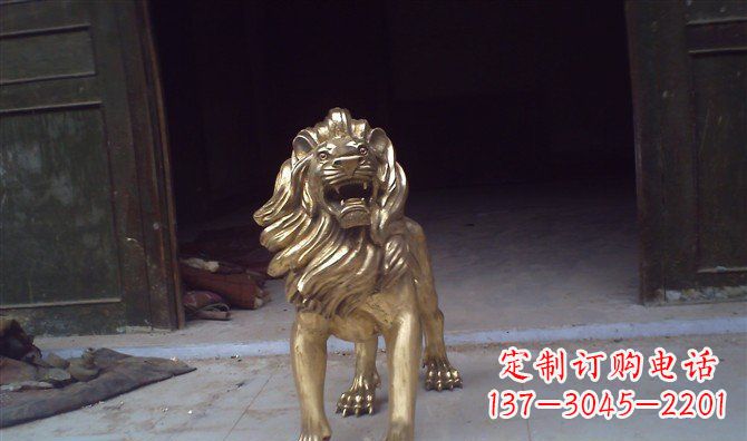 河南铸铜狮子西洋狮子铜雕