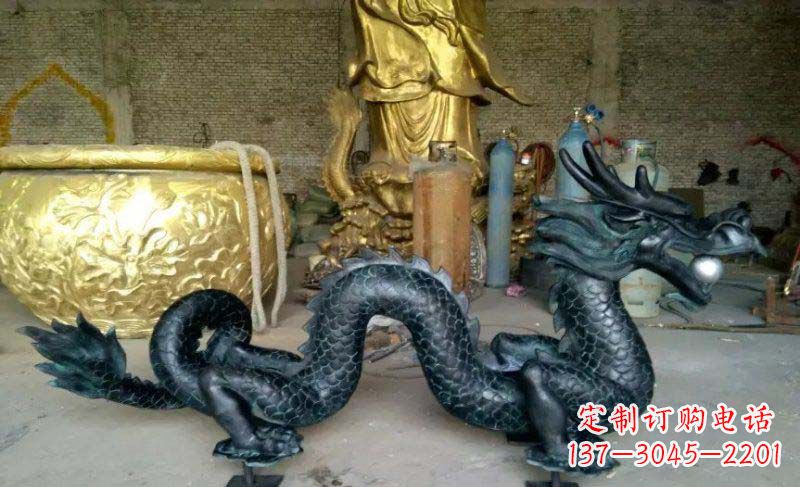 河南铸铜双龙戏珠广场铜雕