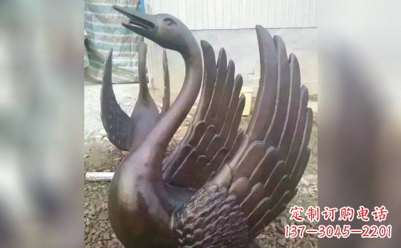 河南铸铜天鹅铜雕