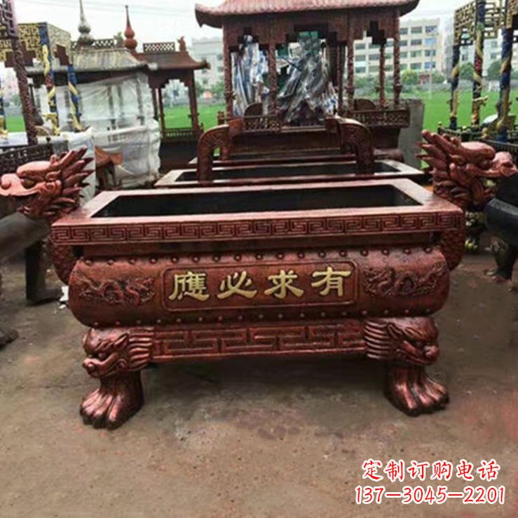 河南紫铜香炉雕塑