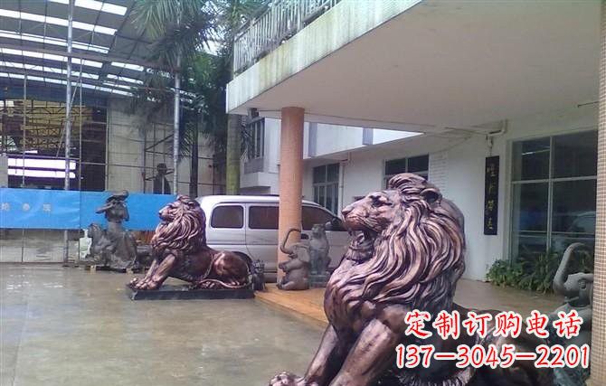 河南紫铜西洋狮子铜雕