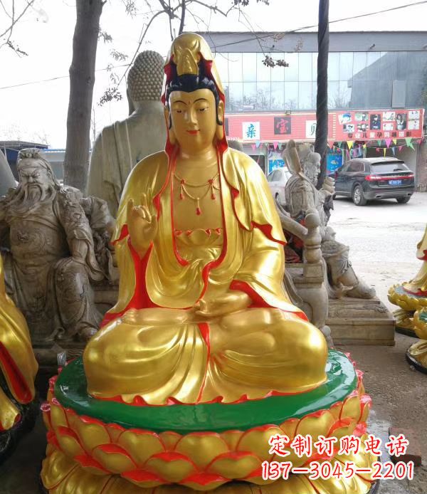 河南宗教庙宇玻璃钢观音菩萨雕像