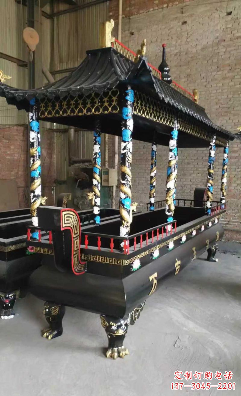 河南宗教庙宇方形香炉铜雕
