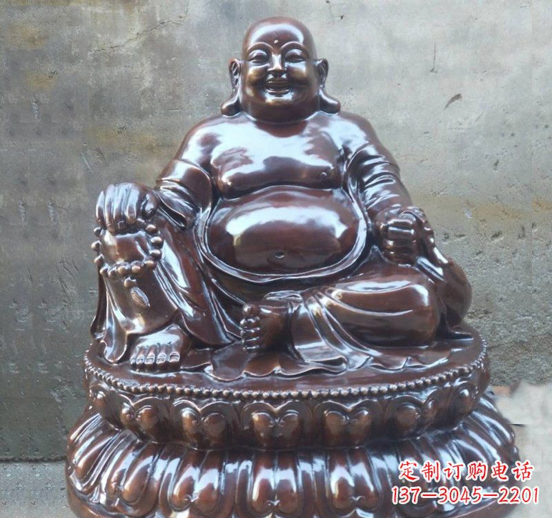 河南宗教庙宇弥勒佛铜雕