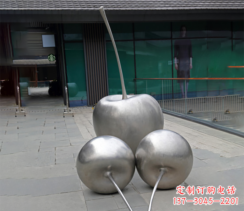 河南实心不锈钢苹果雕塑
