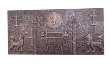 河南紫铜法字獬豸浮雕