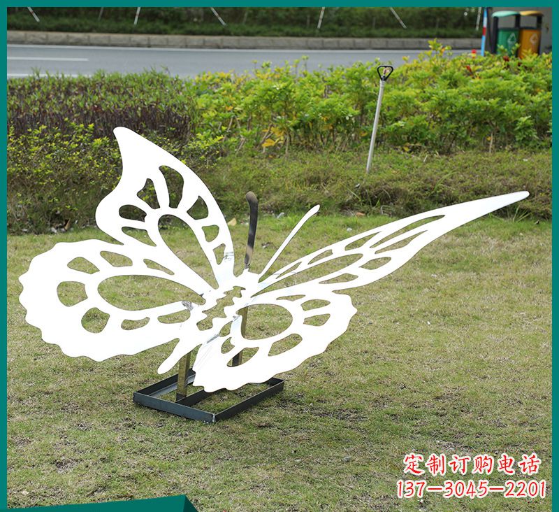 河南蝴蝶雕塑-公园景区创意不锈钢剪影蝴蝶雕塑